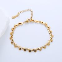 Casual Simple Style Triangle Heart Shape 304 Stainless Steel 18K Gold Plated No Inlaid Bracelets In Bulk sku image 4