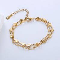 Casual Simple Style Triangle Heart Shape 304 Stainless Steel 18K Gold Plated No Inlaid Bracelets In Bulk sku image 13
