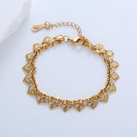 Casual Simple Style Triangle Heart Shape 304 Stainless Steel 18K Gold Plated No Inlaid Bracelets In Bulk sku image 16