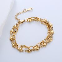 Casual Simple Style Triangle Heart Shape 304 Stainless Steel 18K Gold Plated No Inlaid Bracelets In Bulk sku image 17
