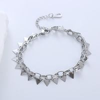 Casual Simple Style Triangle Heart Shape 304 Stainless Steel 18K Gold Plated No Inlaid Bracelets In Bulk sku image 12