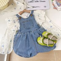 Cute Flower Cotton Spandex Polyester Girls Clothing Sets sku image 1