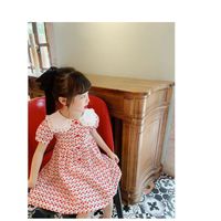 Princess Simple Style Cherry Embroidery Printing Patchwork Cotton Girls Dresses sku image 1