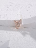 Simple Style Butterfly Copper Inlay Zircon Gold Plated Nose Ring main image 6