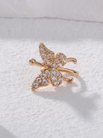 Simple Style Butterfly Copper Inlay Zircon Gold Plated Nose Ring sku image 2