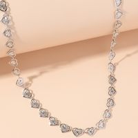 Casual Modern Style Heart Shape Titanium Steel Polishing Plating Hollow Out 18k Gold Plated Necklace main image 3