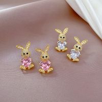 Titanium Steel Copper Cute Plating Inlay Animal Artificial Gemstones Earrings Necklace main image 6
