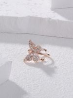 Simple Style Butterfly Copper Inlay Zircon Gold Plated Nose Ring sku image 1
