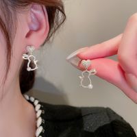 Korean Style Rabbit Alloy Inlay Artificial Gemstones Women's Drop Earrings main image 5