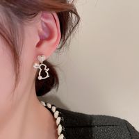 Korean Style Rabbit Alloy Inlay Artificial Gemstones Women's Drop Earrings main image 3