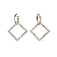Style Simple Brillant Rhombe Alliage Incruster Strass Femmes Boucles D'oreilles main image 4