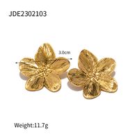 Ins Style Flower Butterfly Stainless Steel Plating Inlay Turquoise 18k Gold Plated Rings Earrings sku image 4