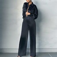 Women's Casual Classic Style Solid Color Polyester Pants Sets main image 4