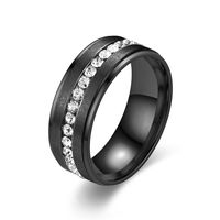 Casual Simple Style Circle Stainless Steel Inlay Zircon Rings sku image 11