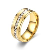 Casual Simple Style Circle Stainless Steel Inlay Zircon Rings main image 4
