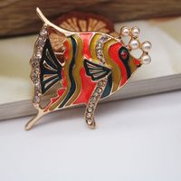 Ethnic Style Beach Fish Alloy Inlay Artificial Gemstones Unisex Brooches main image 5