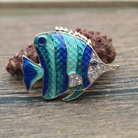 Ethnic Style Beach Fish Alloy Inlay Artificial Gemstones Unisex Brooches main image 4