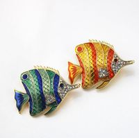 Ethnic Style Beach Fish Alloy Inlay Artificial Gemstones Unisex Brooches main image 2