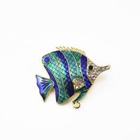 Ethnic Style Beach Fish Alloy Inlay Artificial Gemstones Unisex Brooches sku image 1