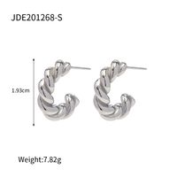 1 Pair Ins Style Twist Stainless Steel Plating Titanium Steel White Gold Plated Earrings sku image 1