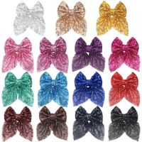 Sweet Simple Style Bow Knot Sequin Handmade Hair Clip main image 5
