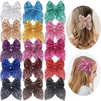 Sweet Simple Style Bow Knot Sequin Handmade Hair Clip main image 1