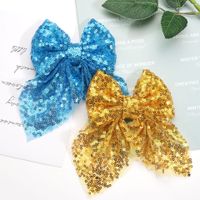 Sweet Simple Style Bow Knot Sequin Handmade Hair Clip main image 4