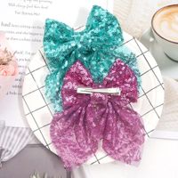 Sweet Simple Style Bow Knot Sequin Handmade Hair Clip main image 3