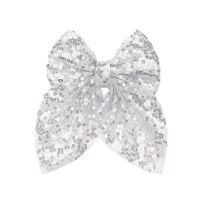 Sweet Simple Style Bow Knot Sequin Handmade Hair Clip sku image 1