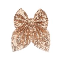 Sweet Simple Style Bow Knot Sequin Handmade Hair Clip sku image 2