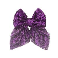 Sweet Simple Style Bow Knot Sequin Handmade Hair Clip sku image 6