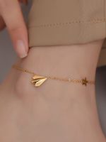 Sweet Simple Style Star Paper Airplane Titanium Steel Plating 18k Gold Plated Women's Anklet main image 1