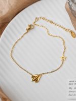 Sweet Simple Style Star Paper Airplane Titanium Steel Plating 18k Gold Plated Women's Anklet main image 3