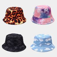 Unisex Hip Hop Retro Farbblock Breite Traufen Bucket Hat main image 6