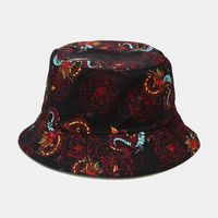 Unisexe Hip Hop Rétro Bloc De Couleur Avant-toit Large Chapeau Seau sku image 6