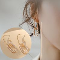 Elegant Retro Flower Alloy Inlay Artificial Gemstones Women's Earrings sku image 24