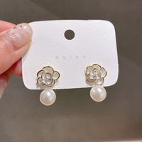 Elegant Retro Flower Alloy Inlay Artificial Gemstones Women's Earrings sku image 53