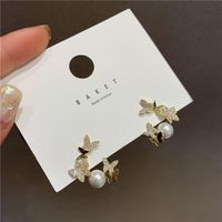 Elegant Retro Flower Alloy Inlay Artificial Gemstones Women's Earrings sku image 55