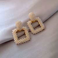 Elegant Retro Flower Alloy Inlay Artificial Gemstones Women's Earrings sku image 64