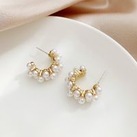 Elegant Retro Flower Alloy Inlay Artificial Gemstones Women's Earrings sku image 26