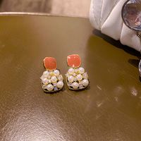 Elegant Retro Flower Alloy Inlay Artificial Gemstones Women's Earrings sku image 47