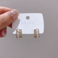 Elegant Retro Flower Alloy Inlay Artificial Gemstones Women's Earrings sku image 51