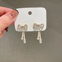 Elegant Retro Flower Alloy Inlay Artificial Gemstones Women's Earrings sku image 59