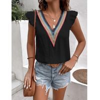 Women's T-shirt Short Sleeve T-shirts Patchwork Basic Solid Color main image 3