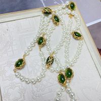Chinoiserie Geometric Alloy Artificial Gemstones Women's Bracelets Necklace 1 Piece sku image 1