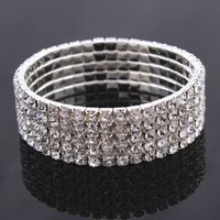 Lujoso Geométrico Metal Embutido Diamantes De Imitación Mujeres Pulsera sku image 5