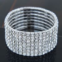 Lujoso Geométrico Metal Embutido Diamantes De Imitación Mujeres Pulsera sku image 7