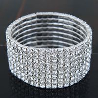 Lujoso Geométrico Metal Embutido Diamantes De Imitación Mujeres Pulsera sku image 8