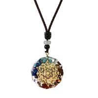 Wholesale Jewelry Casual Ethnic Style Tree Stainless Steel Resin Pendant Necklace Long Necklace sku image 10