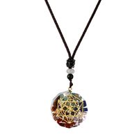 Wholesale Jewelry Casual Ethnic Style Tree Stainless Steel Resin Pendant Necklace Long Necklace sku image 5